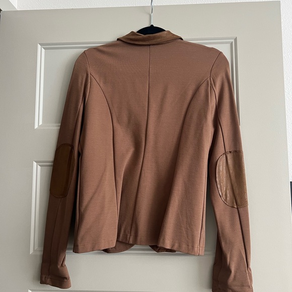 Light Brown Blazer with Leather Details - Picture 3 of 5